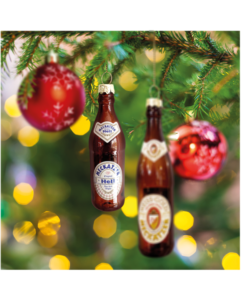 Meckater Christbaumschmuck Hell Flasche 2er Set