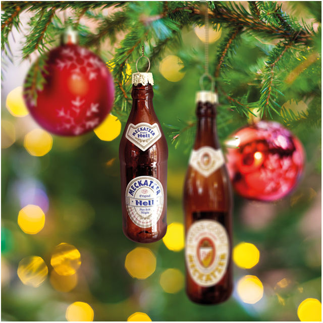 Meckater Christbaumschmuck Hell Flasche 2er Set